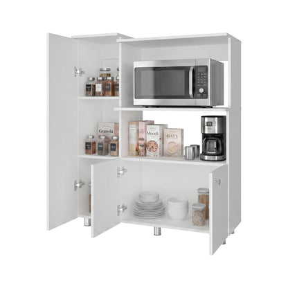 Lilo Kitchen Pantry Storage Cabinet with Microwave Shelf and 2 Hutch Cabinet with Enclosed Storage