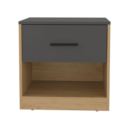 Alder 19.7" High One Drawer Nightstand Side Table End Table With Open Shelf For Bedroom, Home Office, Living Room