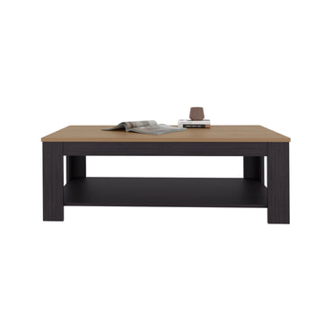 Cecil Coffee Table with Open Storage Shelf for Decor, Modern Design for Living Room or Lounge Area