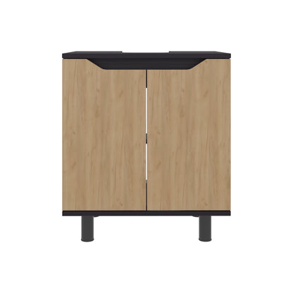 Marlo Under Sink Cabinet with Two Doors and Interior Storage Shelves, Cut-Out Back, 22” Wide Freestanding, Modern Bathroom Storage
