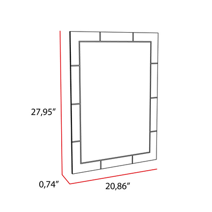 Mirror Turin, Framed Rectangle Mirror With Grid