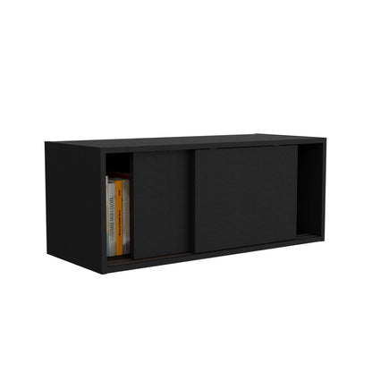 Note 32"W x 13" H Wall Cabinet  with Sliding Doors , Wall Shelf, Storage Cabinet, Bedroom, Office, Living Room, Garage