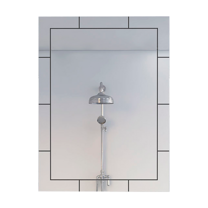 Mirror Turin, Framed Rectangle Mirror With Grid