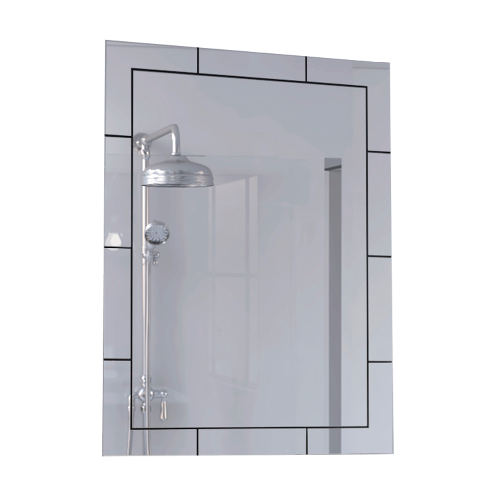 Mirror Turin, Framed Rectangle Mirror With Grid