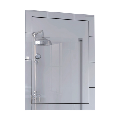 Mirror Turin, Framed Rectangle Mirror With Grid
