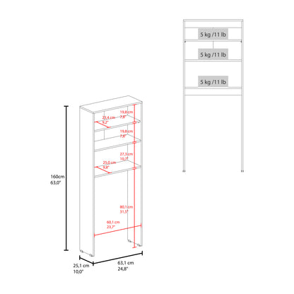 Optimizer Over-the-Toilet Bathroom Cabinet with 2-Door Compartment with 2 Interior Shelves and One Display Shelf