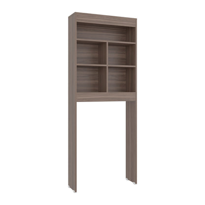 WC Over-the-Toilet Bathroom Storage Cabinet With 5 Open Display Shelves and Toilet Surround, Bathroom Storage, Avellana