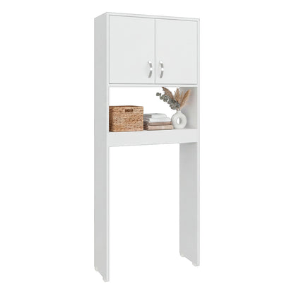Optimizer Over-the-Toilet Bathroom Cabinet with 2-Door Compartment with 2 Interior Shelves and One Display Shelf
