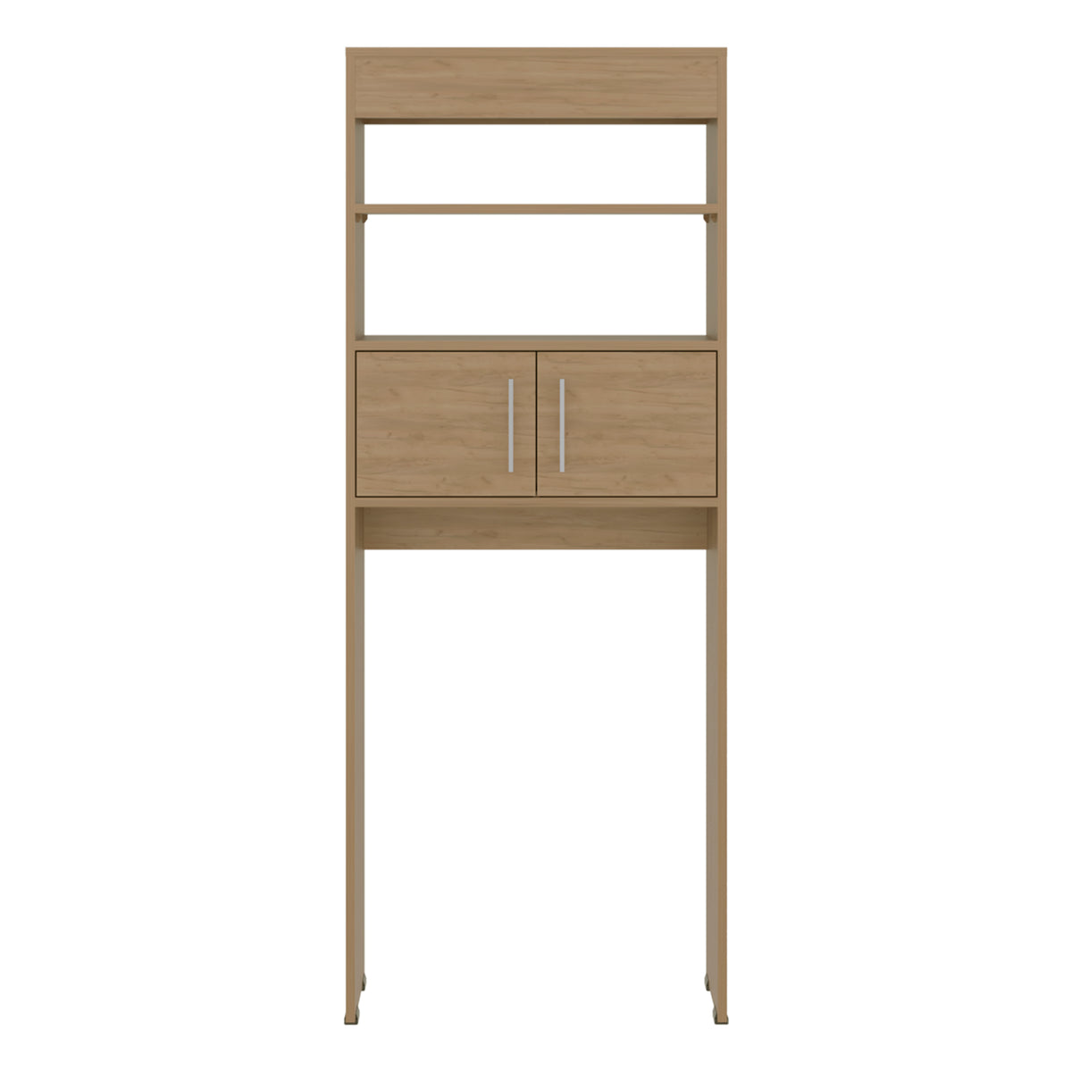 TUHOME Madrid Over The Toilet Cabinet with Double Door Storage, Two Spacious Shelves, Space-Saving Bathroom Organizer for Toiletries, Towels and Essentials, Modern Freestanding Design.