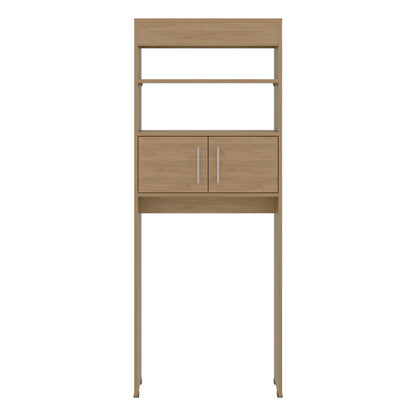 TUHOME Madrid Over The Toilet Cabinet with Double Door Storage, Two Spacious Shelves, Space-Saving Bathroom Organizer for Toiletries, Towels and Essentials, Modern Freestanding Design.