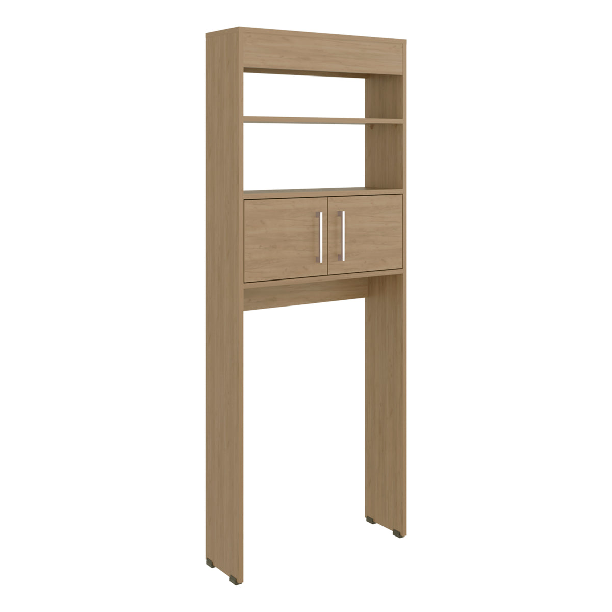 TUHOME Madrid Over The Toilet Cabinet with Double Door Storage, Two Spacious Shelves, Space-Saving Bathroom Organizer for Toiletries, Towels and Essentials, Modern Freestanding Design.