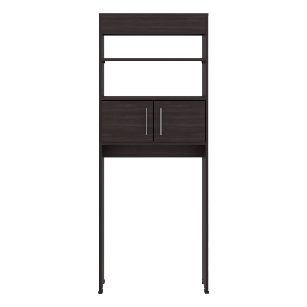TUHOME Madrid Over The Toilet Cabinet with Double Door Storage, Two Spacious Shelves, Space-Saving Bathroom Organizer for Toiletries, Towels and Essentials, Modern Freestanding Design.