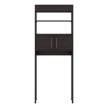 TUHOME Madrid Over The Toilet Cabinet with Double Door Storage, Two Spacious Shelves, Space-Saving Bathroom Organizer for Toiletries, Towels and Essentials, Modern Freestanding Design.