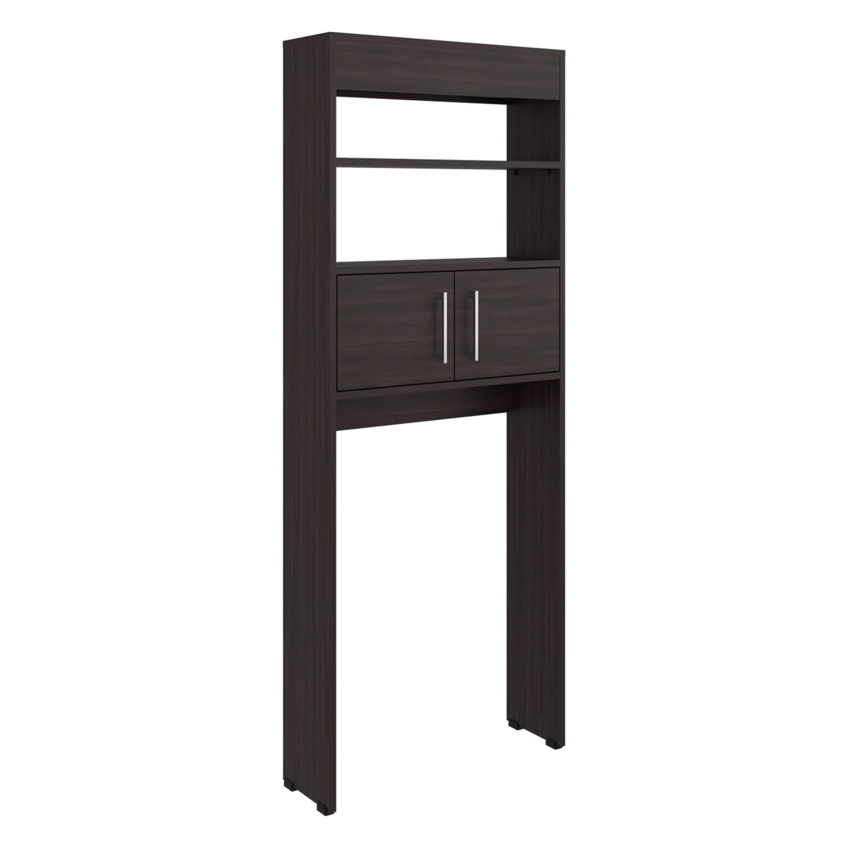 TUHOME Madrid Over The Toilet Cabinet with Double Door Storage, Two Spacious Shelves, Space-Saving Bathroom Organizer for Toiletries, Towels and Essentials, Modern Freestanding Design.
