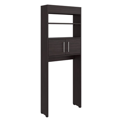 TUHOME Madrid Over The Toilet Cabinet with Double Door Storage, Two Spacious Shelves, Space-Saving Bathroom Organizer for Toiletries, Towels and Essentials, Modern Freestanding Design.
