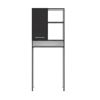 Over-the-Toilet Bathroom Storage Cabinet with One Door Cabinet and 3 Open Display Shelves