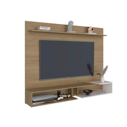 Desa 65" TV Stand with 5 Open Shelves, Modern Media Console for Living Room Entertainment Storage