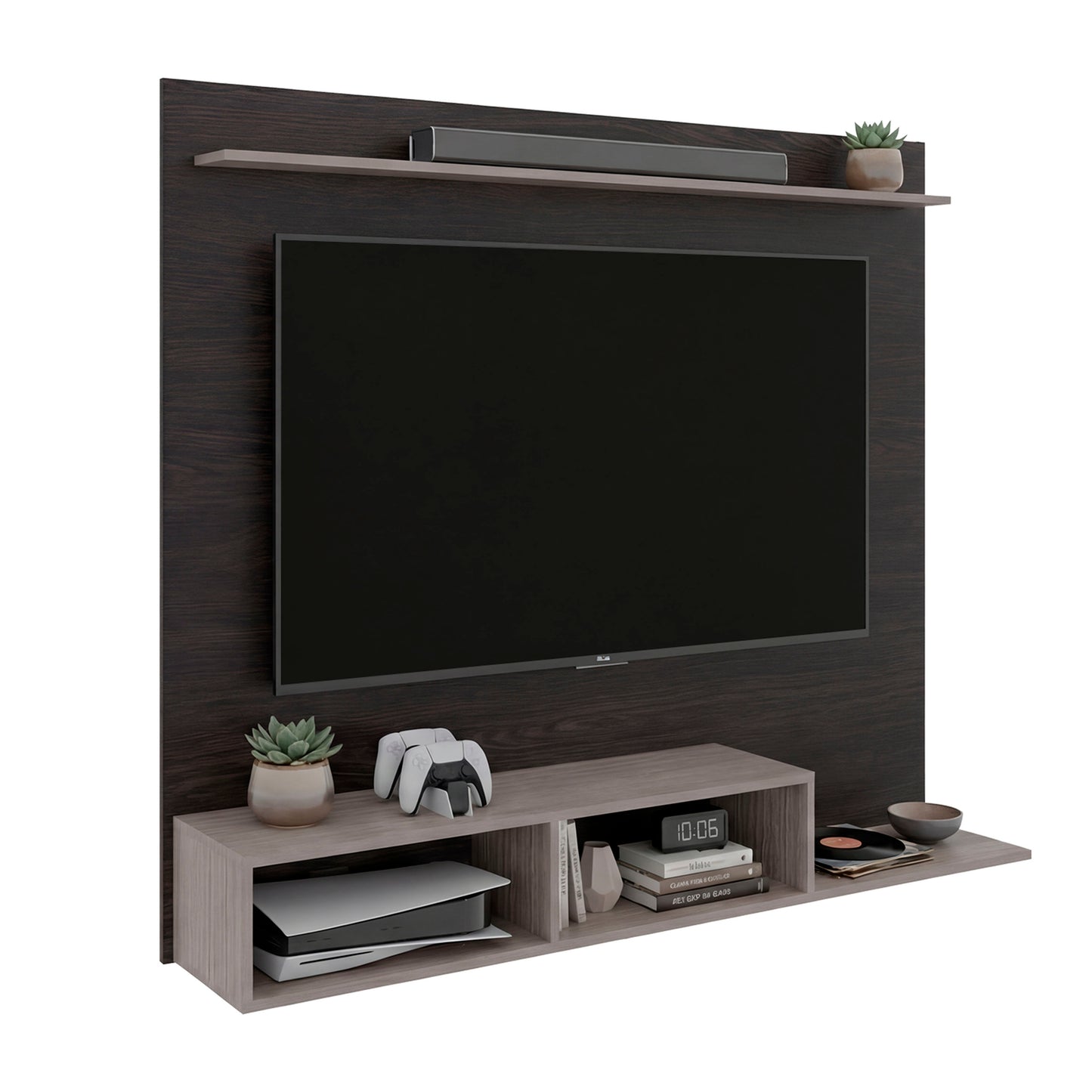 Munt 70" TV Stand with 5 Open Shelves, Modern Media Console for Living Room Entertainment Storage