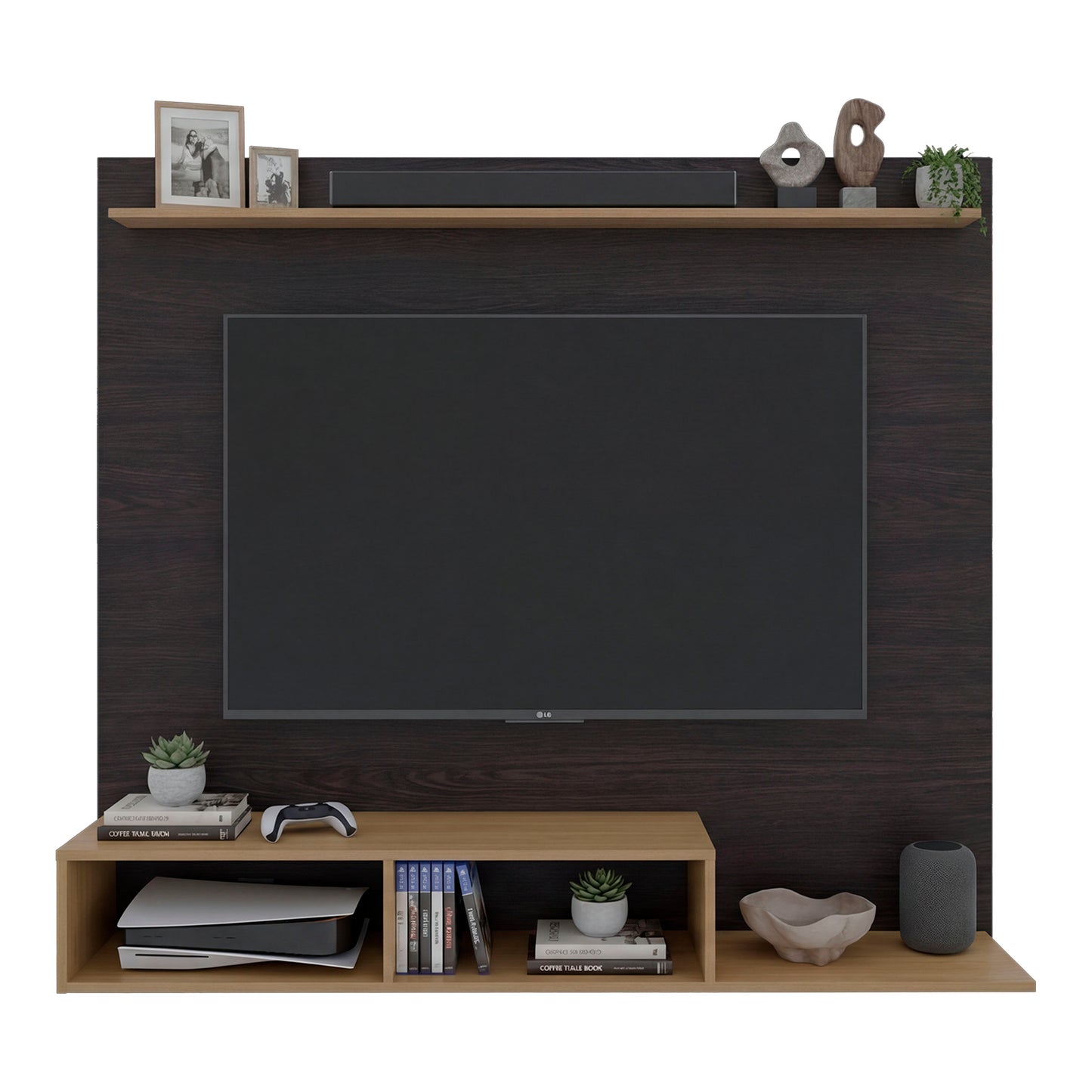 Munt 70" TV Stand with 5 Open Shelves, Modern Media Console for Living Room Entertainment Storage