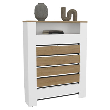 Radiator Cover Mistral Cabinet with Slatted Panel, Modern Home Furniture for Heating Units, Ventilated Decorative Enclosure