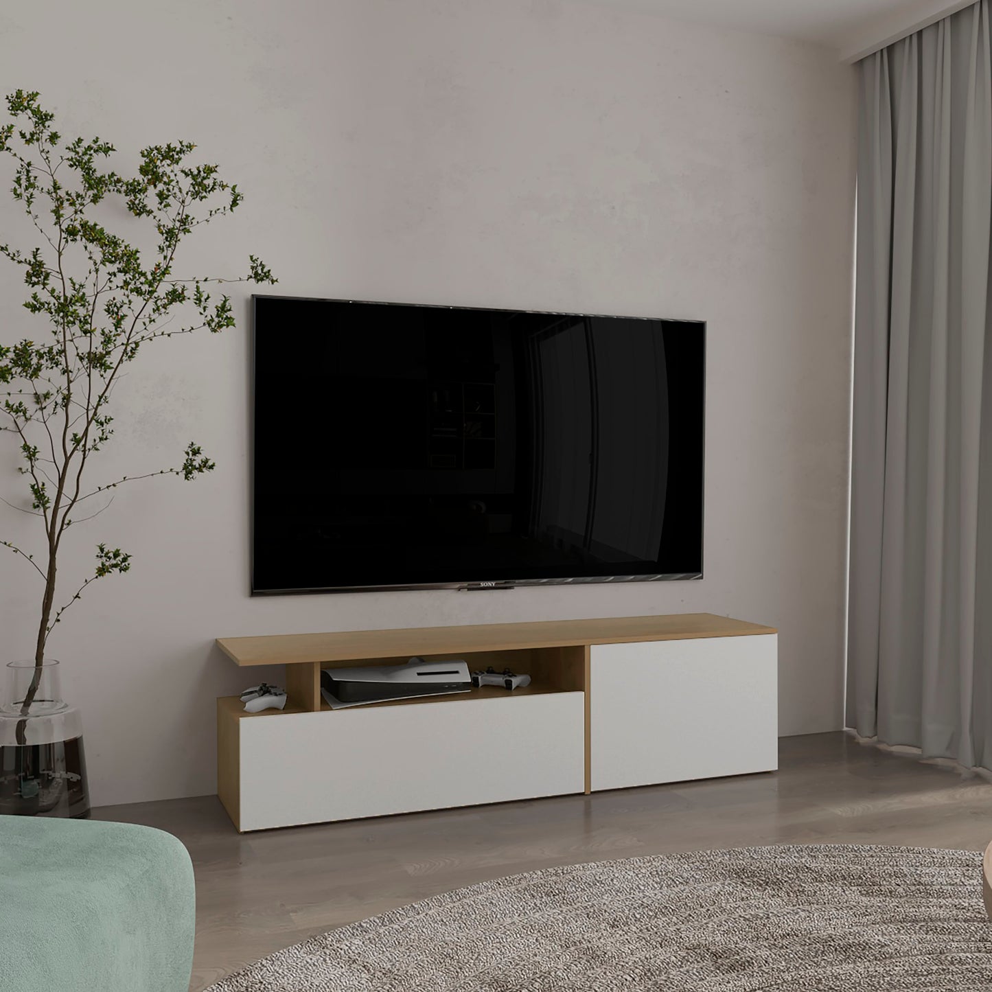 Floating Tv Stand Selma 63" Wide, TV Rack for Living Room