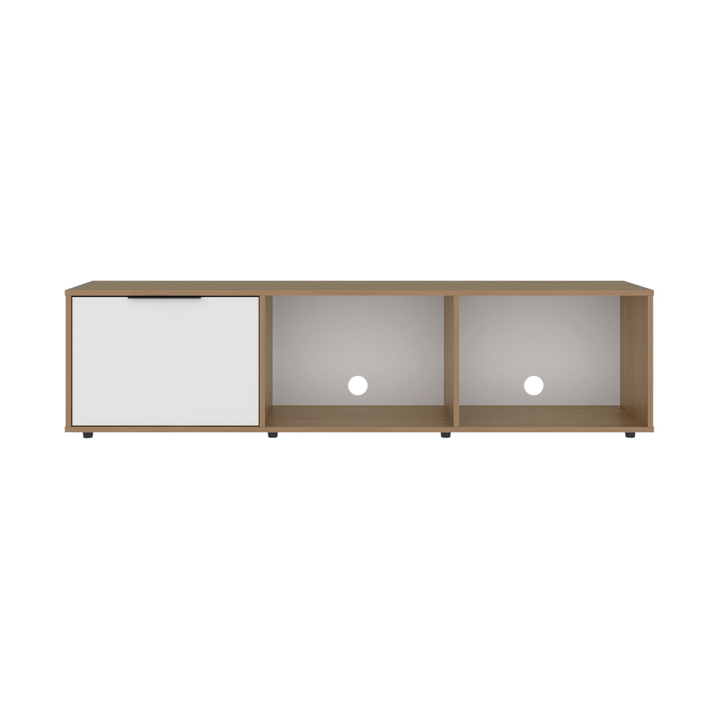 Dorne 65" TV Stand with 4 Open Shelves, 1 Drawer, Modern Media Console for Living Room Entertainment Storage