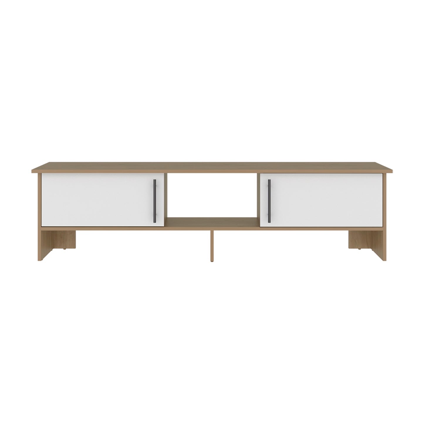 Dago 65" TV Stand with 4 Open Shelves, 2 Doors, Modern Media Console for Living Room Entertainment Storage