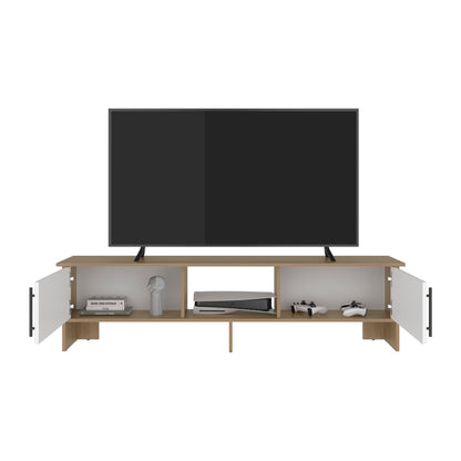 Dago 65" TV Stand with 4 Open Shelves, 2 Doors, Modern Media Console for Living Room Entertainment Storage