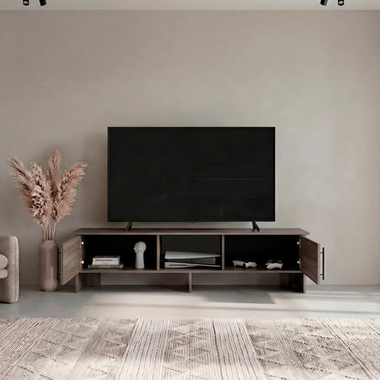 Dago 65" TV Stand with 4 Open Shelves, 2 Doors, Modern Media Console for Living Room Entertainment Storage