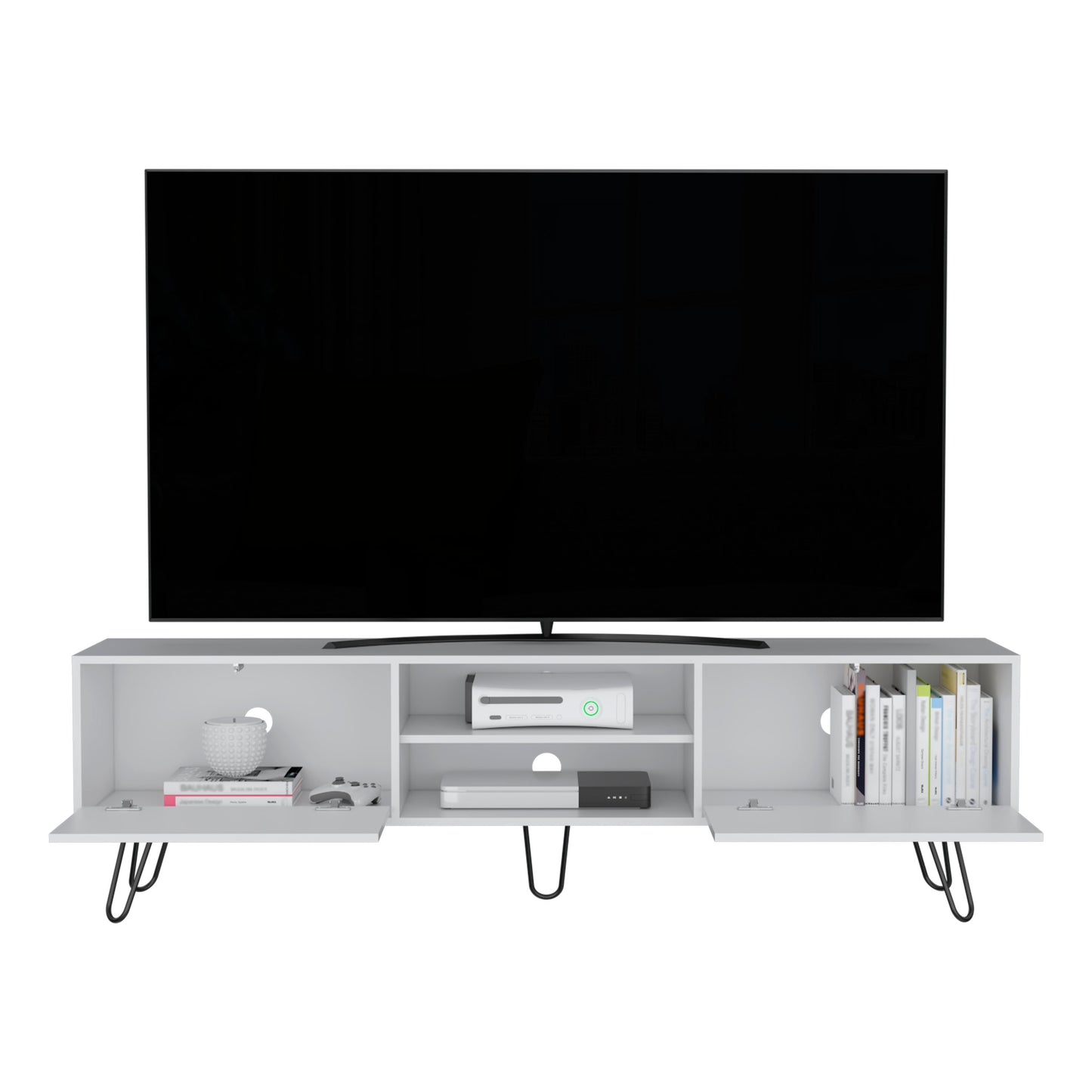 Vassel TV Rack with Two Drawers and Two Shelves
