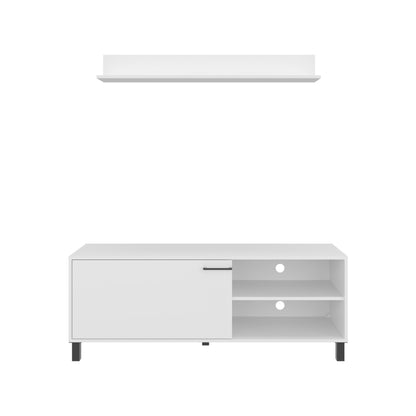Bryce Tv Stand Two Doors, Open Shelves And Spacious Top Surface, Modern Entertainment Unit