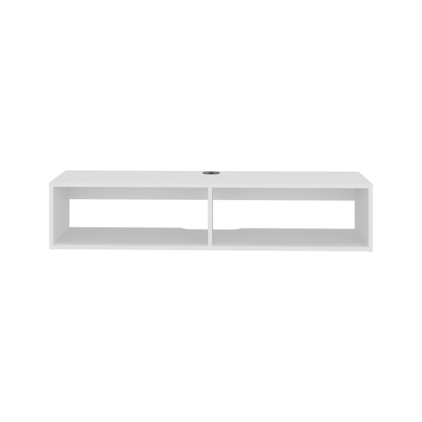 Rockwood Floating TV Stand Wall-Mounted Entertainment Shelf with Wide Top Surface, Dual Open Storage Compartments, Integrated Cable Management System and Modern Space-Saving Design for Living Rooms or Offices
