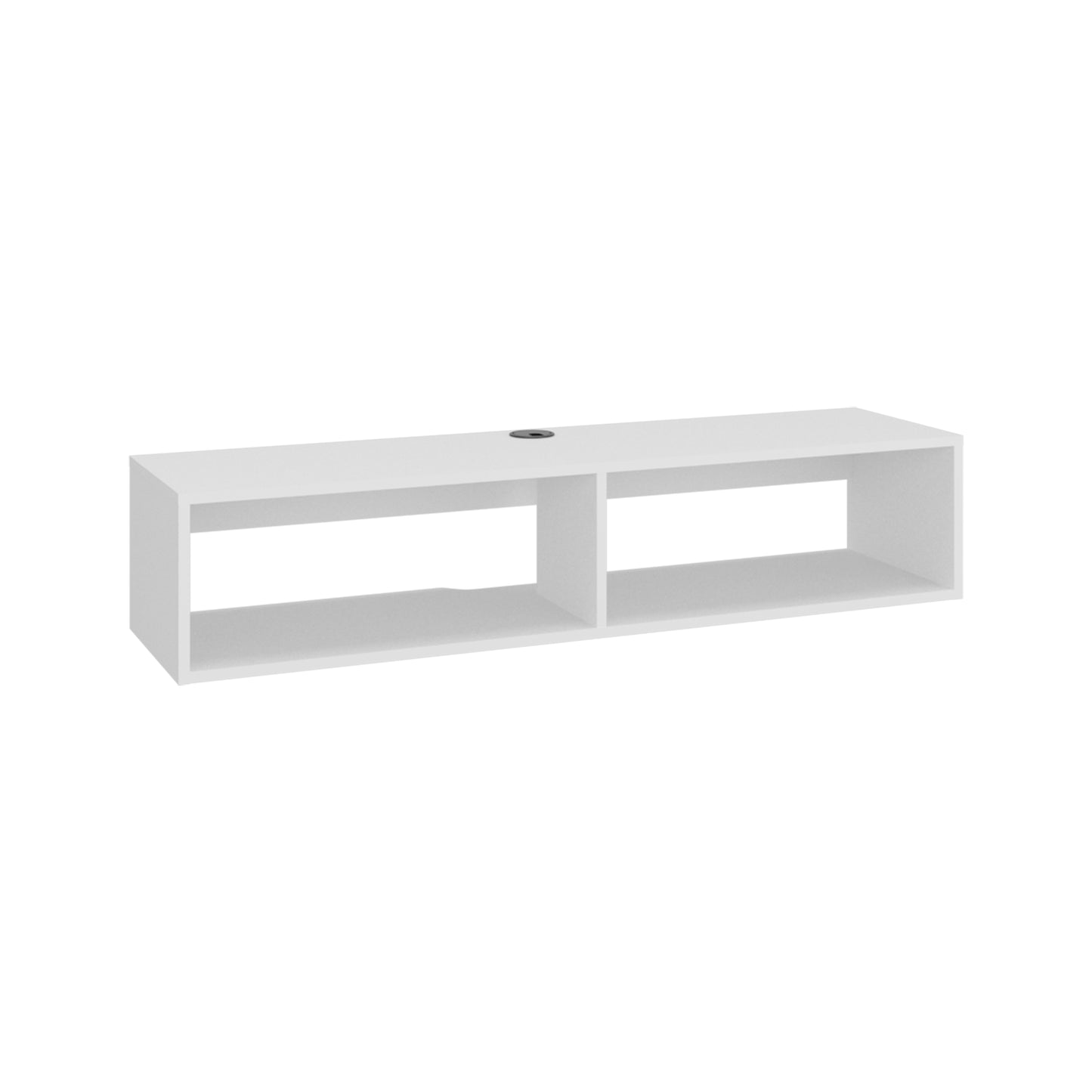 Rockwood Floating TV Stand Wall-Mounted Entertainment Shelf with Wide Top Surface, Dual Open Storage Compartments, Integrated Cable Management System and Modern Space-Saving Design for Living Rooms or Offices