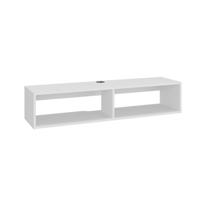 Rockwood Floating TV Stand Wall-Mounted Entertainment Shelf with Wide Top Surface, Dual Open Storage Compartments, Integrated Cable Management System and Modern Space-Saving Design for Living Rooms or Offices