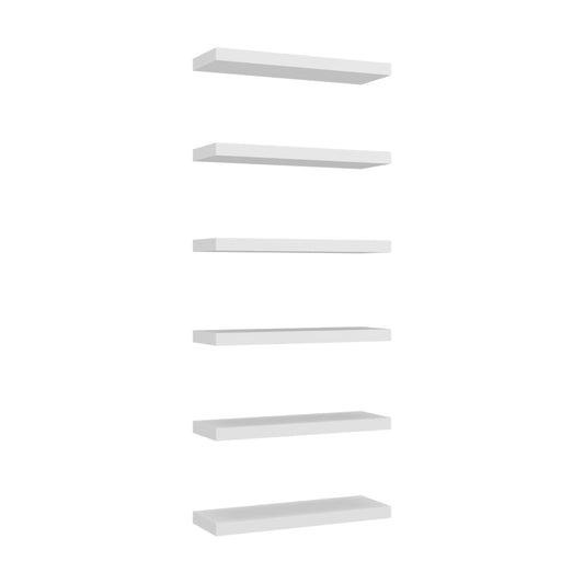 24" x 8" Floating Wall Shelf, Wall-Mounted Display Ledge for - White