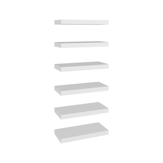 18" x 8" Floating Wall Shelf, Wall-Mounted Display Ledge for - White