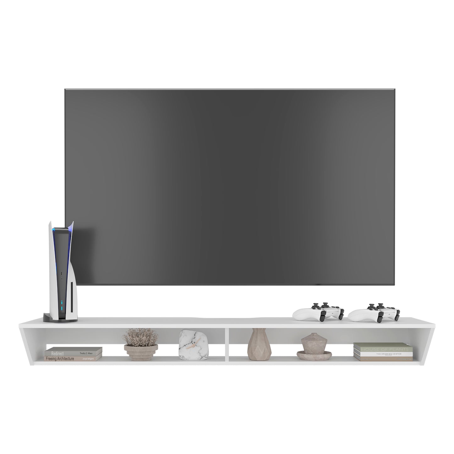 Russel 65" TV Stand with 3 Open Shelves, Modern Media Console for Living Room Entertainment Storage