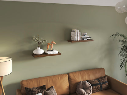 TUHOME Ecco 31.5-Inch Floating Shelves Set of Two with Hidden Brackets, Modern Wall-Mounted Shelves for Bedroom, Bathroom or Living Room Décor, Minimalist Display and Storage Solution for Books, Photos and Accessories
