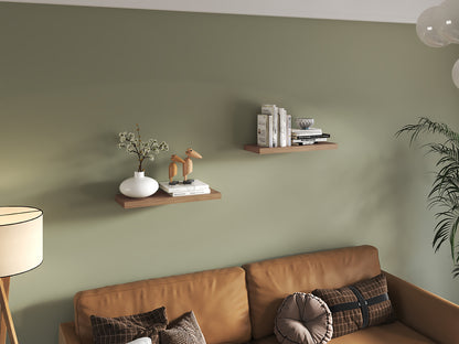 TUHOME Ecco 31.5-Inch Floating Shelves Set of Two with Hidden Brackets, Modern Wall-Mounted Shelves for Bedroom, Bathroom or Living Room Décor, Minimalist Display and Storage Solution for Books, Photos and Accessories