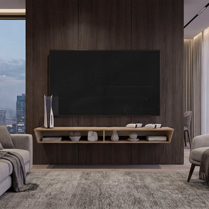 Russel 65" TV Stand with 3 Open Shelves, Modern Media Console for Living Room Entertainment Storage