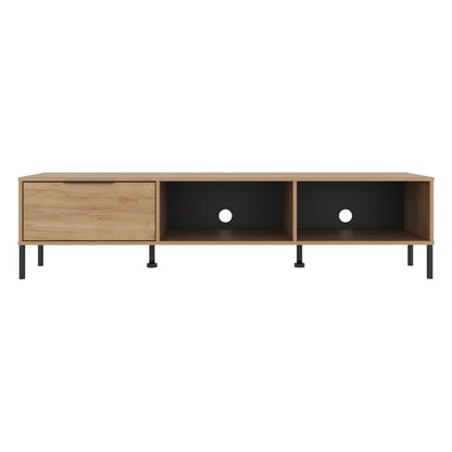 Dorne 80" TV Stand with 4 Open Shelves, 1 Drawer, Modern Media Console for Living Room Entertainment Storage