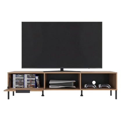 Dorne 80" TV Stand with 4 Open Shelves, 1 Drawer, Modern Media Console for Living Room Entertainment Storage