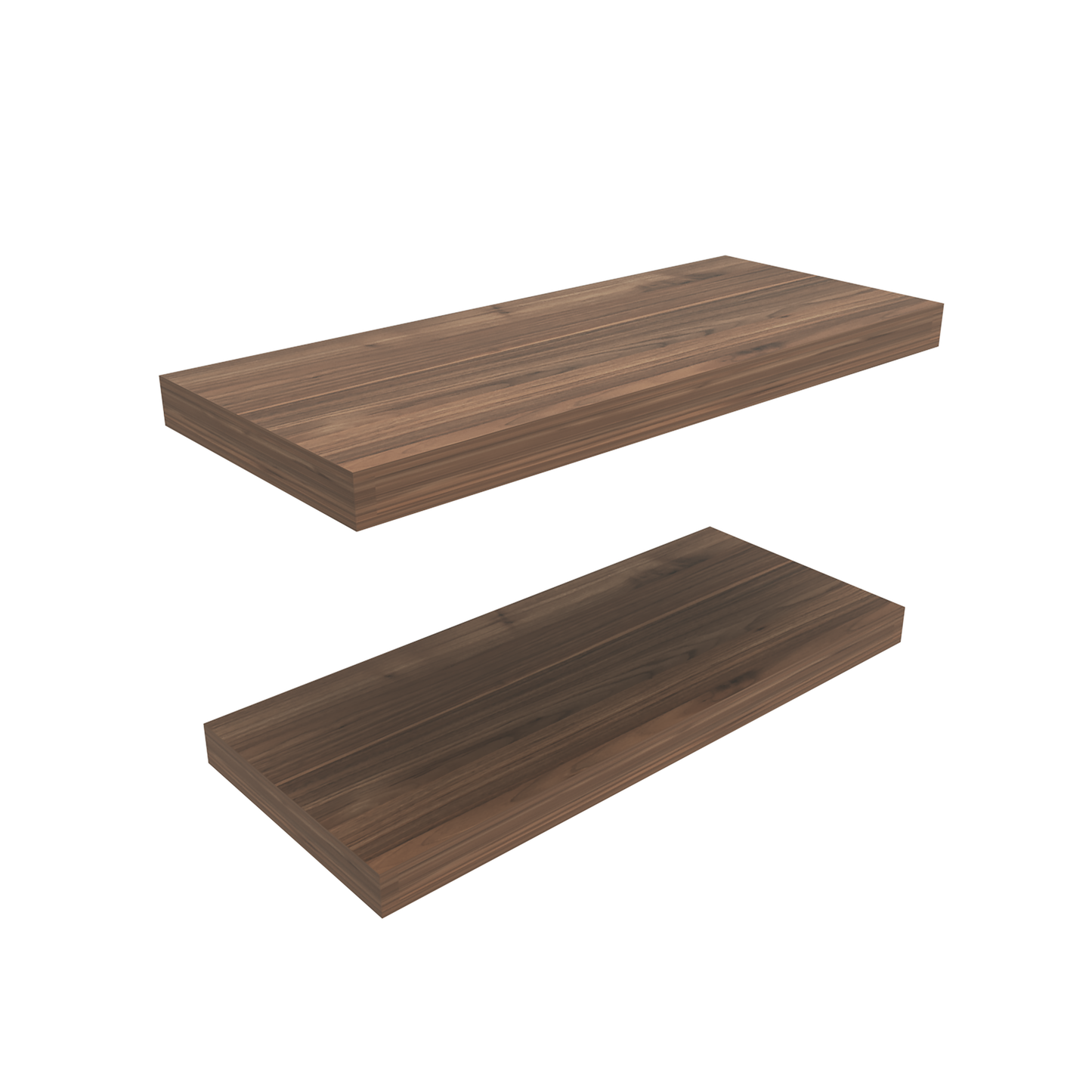 TUHOME Ecco 31.5-Inch Floating Shelves Set of Two with Hidden Brackets, Modern Wall-Mounted Shelves for Bedroom, Bathroom or Living Room Décor, Minimalist Display and Storage Solution for Books, Photos and Accessories