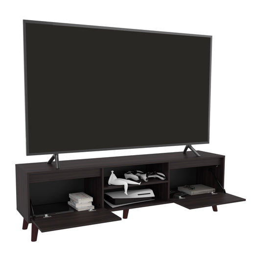 Polaris TV Stand with Open Shelves, Two Storage Shelves For Media Storage and Entertainment Console, Perfect for Living Room or Bedroom