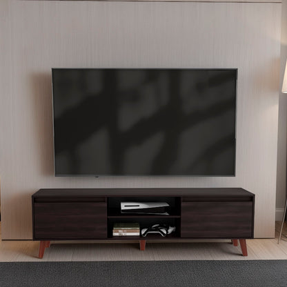 Polaris TV Stand with Open Shelves, Two Storage Shelves For Media Storage and Entertainment Console, Perfect for Living Room or Bedroom