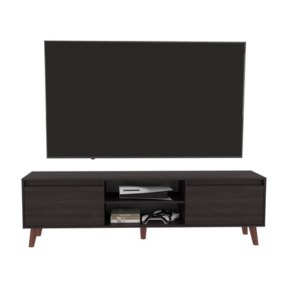 Polaris TV Stand with Open Shelves, Two Storage Shelves For Media Storage and Entertainment Console, Perfect for Living Room or Bedroom