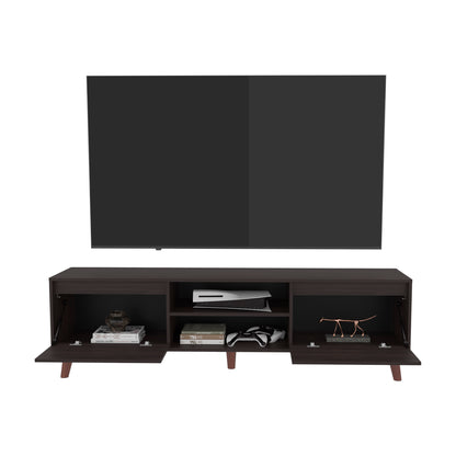 Polaris TV Stand with Open Shelves, Two Storage Shelves For Media Storage and Entertainment Console, Perfect for Living Room or Bedroom