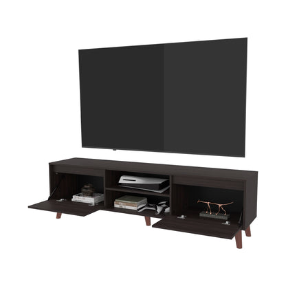 Polaris TV Stand with Open Shelves, Two Storage Shelves For Media Storage and Entertainment Console, Perfect for Living Room or Bedroom