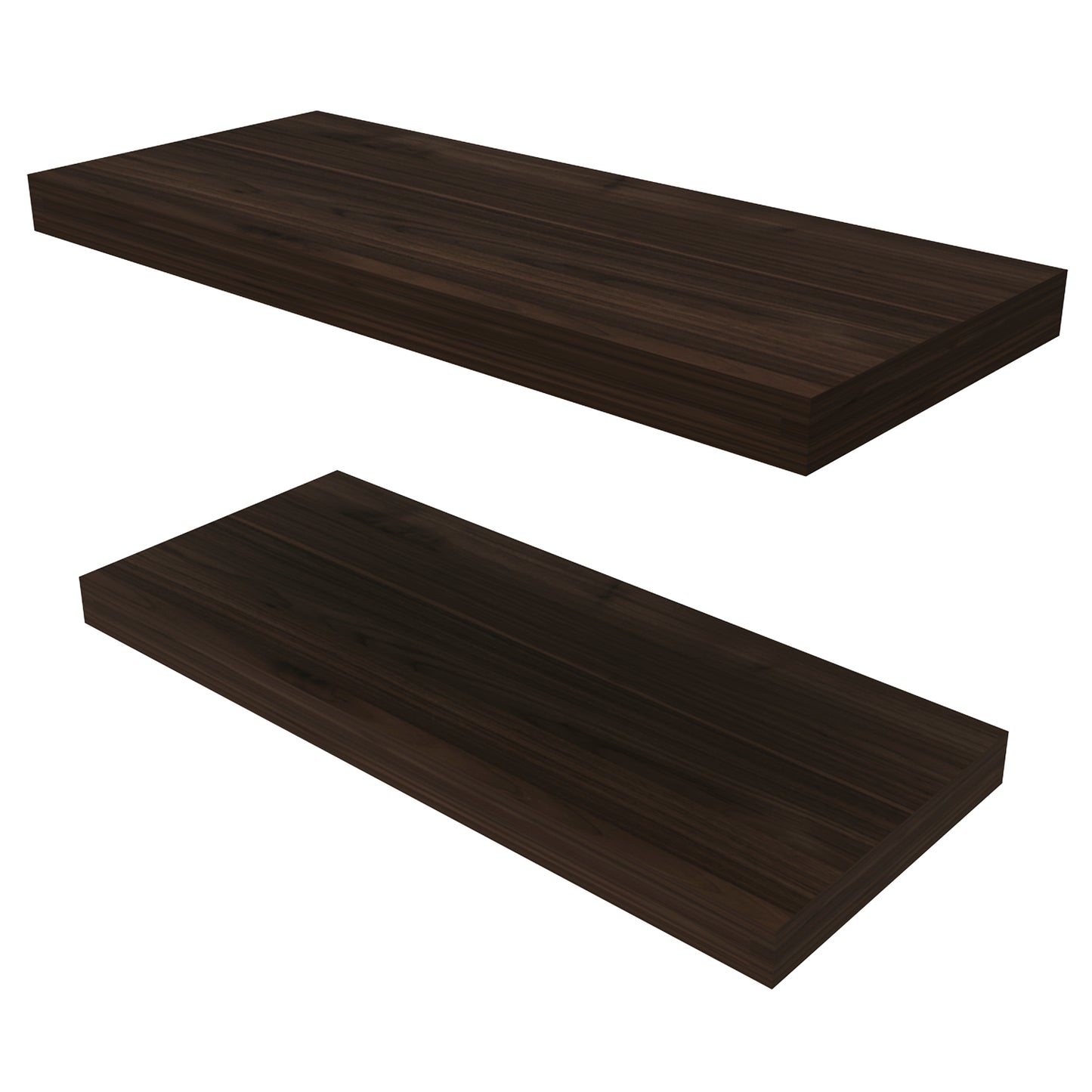 TUHOME Ecco 31.5-Inch Floating Shelves Set of Two with Hidden Brackets, Modern Wall-Mounted Shelves for Bedroom, Bathroom or Living Room Décor, Minimalist Display and Storage Solution for Books, Photos and Accessories