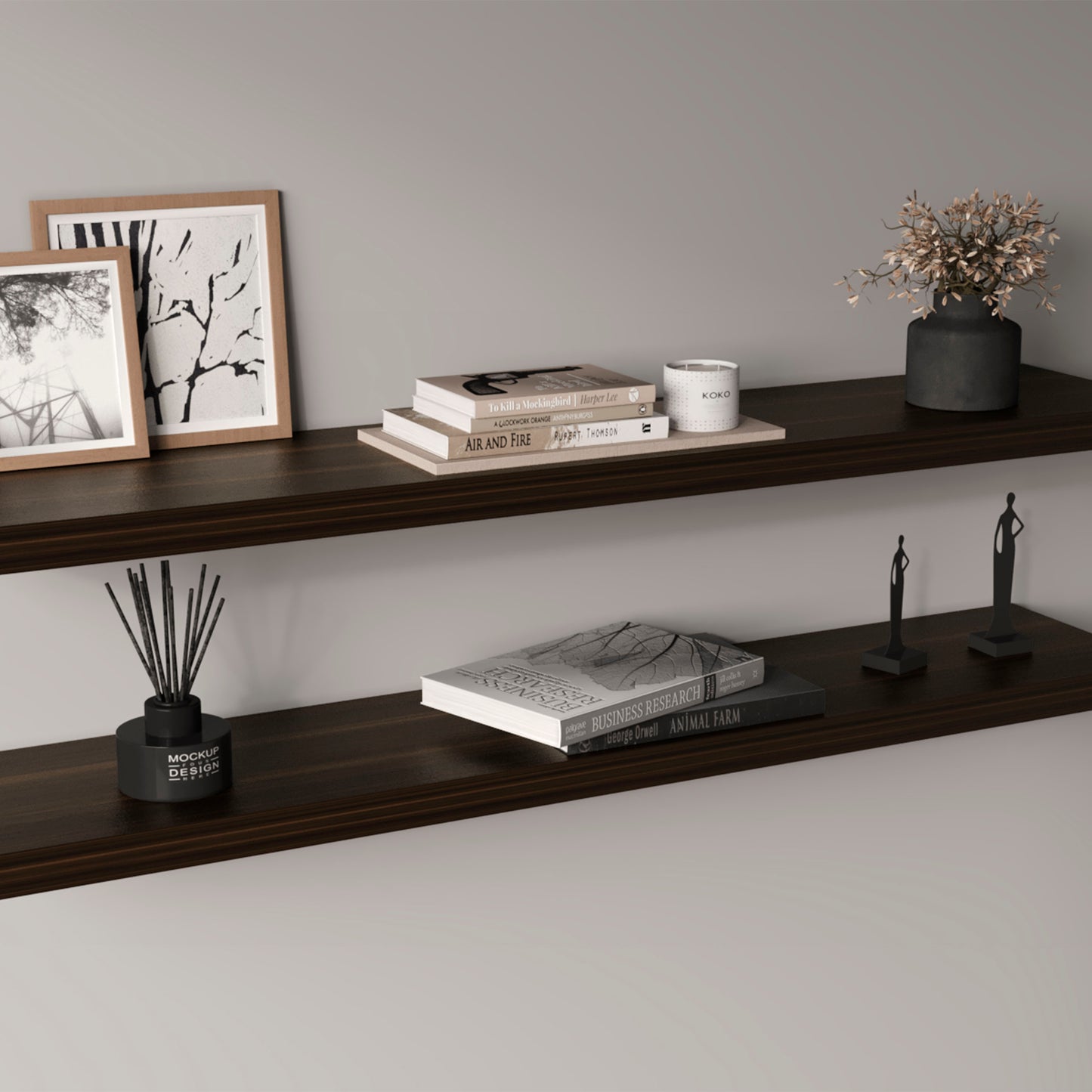 Ecco 47" Wide Floating Shelves Set Of 2, Shelves For Wall Decor For Bedroom, Bathroom Storage Shelves, Book Shelves For Living Room
